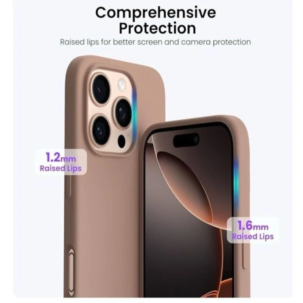 Ornarto Phone Case iPhone 16 Pro Slim Liquid Silicone Rubber Case Light Brown